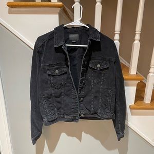 American Eagle Dark Gray Wash Denim Jacket